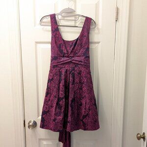 dELiA*s Purple Brocade Scoop Neck and Tulle Party Dress with tie - Size 7